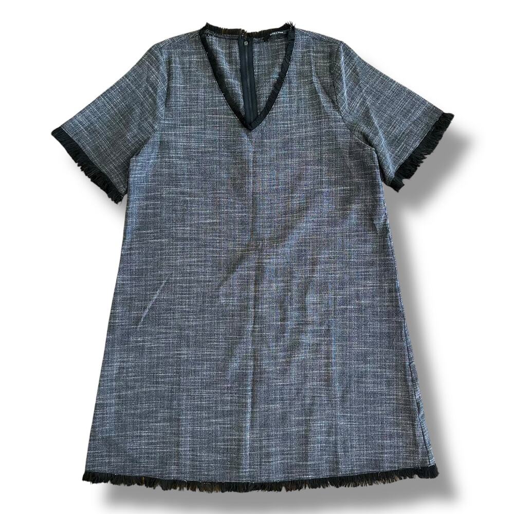 Doe & Rae Tweed‎ Shift Dress Black Gray L NWT Workwear Parisian Chic Capsule